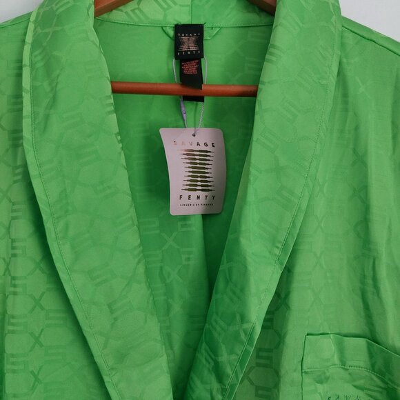 Savage X Fenty Men's Lounge Set Lime Green Smoking Jacket Lounge Pants XL NEW - Picture 6 of 13